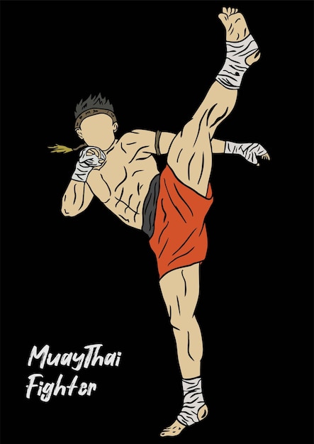 Vector ilustración ogf muaythai vector