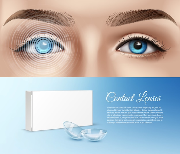 Ilustración del ojo humano con interfaz gráfica.
