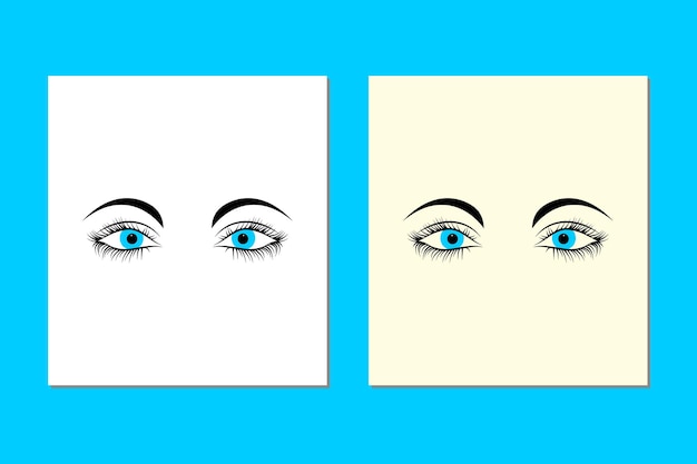 Ilustración de los ojos de la mujer pestañas y cejas icono logo vector design inspiration