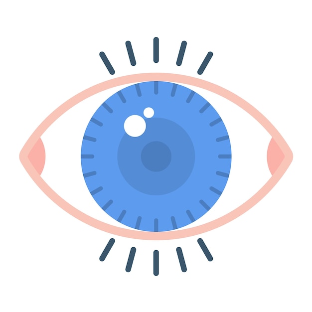 Ilustración de los ojos planos