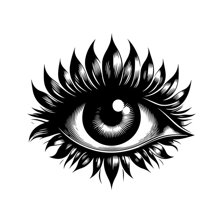 Ilustración de ojos de silueta negra