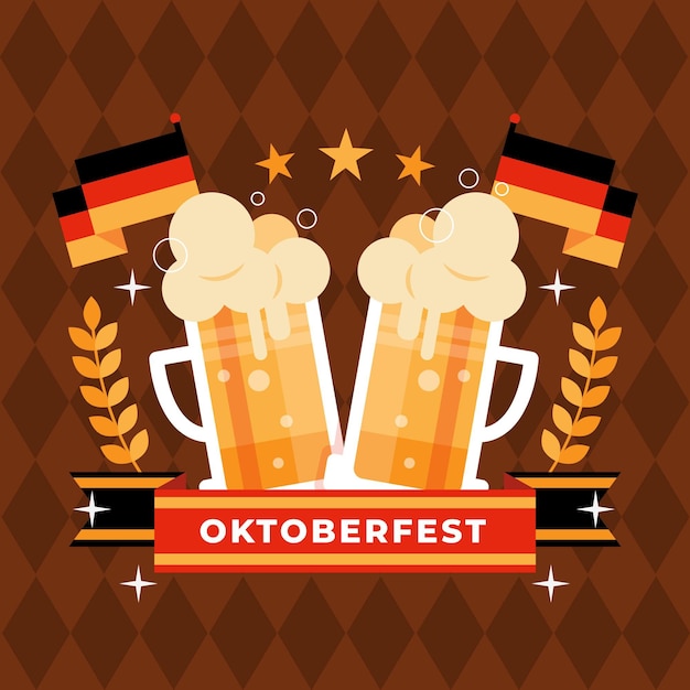 Ilustración de oktoberfest plana