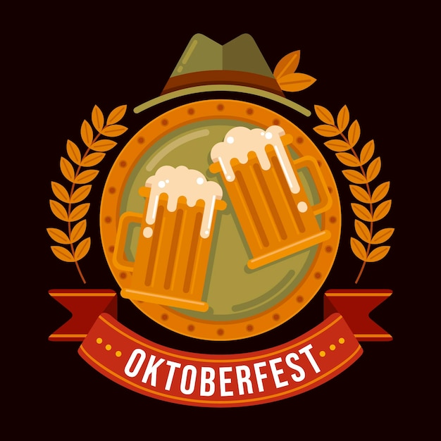 Vector ilustración de oktoberfest plana