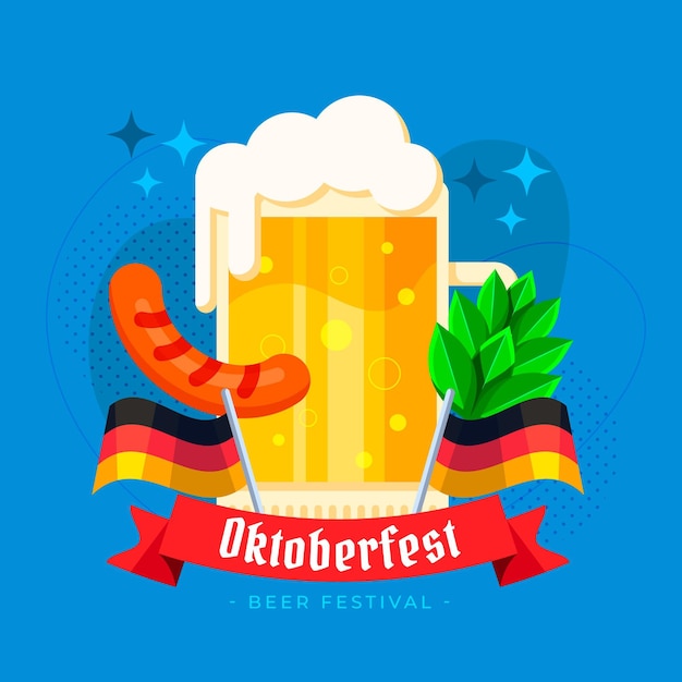 Ilustración de oktoberfest plana