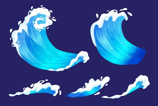 Ilustración de las olas del mar o del océano