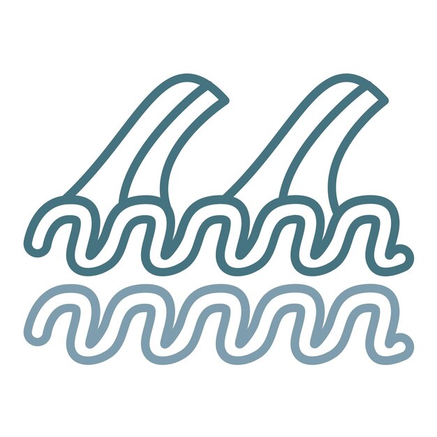 Ilustración de las olas planas del océano