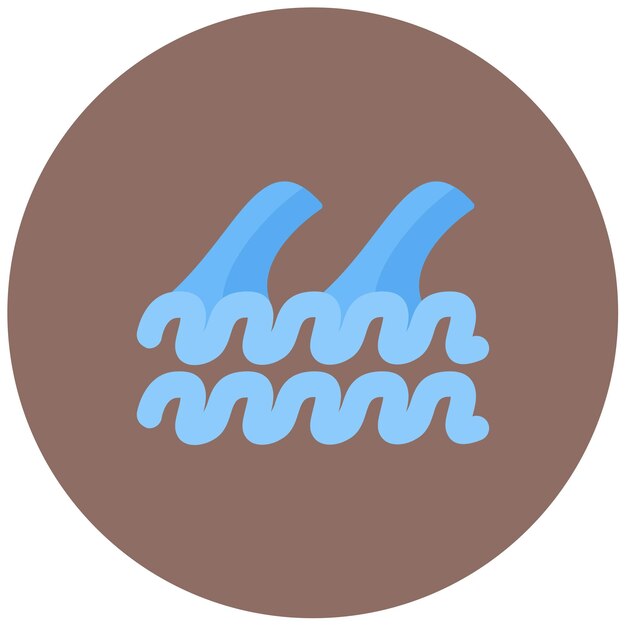 Ilustración de las olas planas del océano