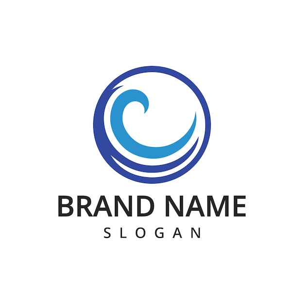 Ilustración de las olas de la plantilla de diseño de logotipo de agua