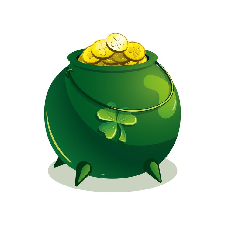 Vector ilustración de la olla del tesoro ilustración del caldero de san patricio