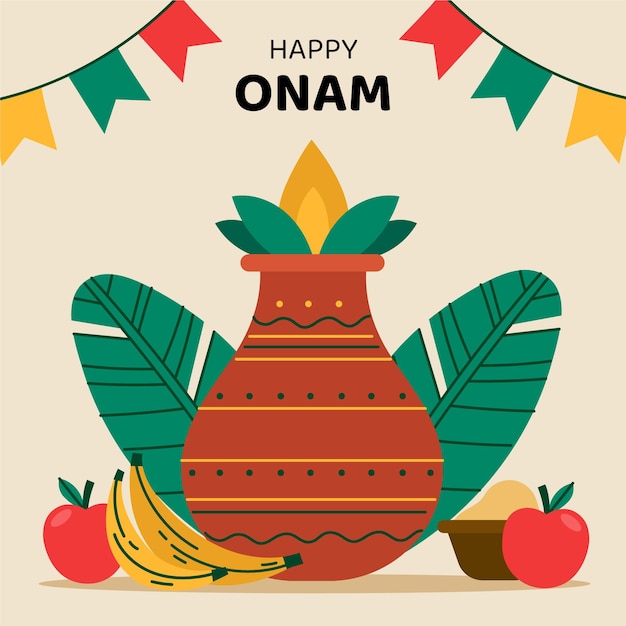 Ilustración de onam plana