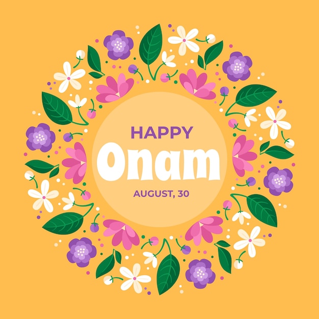 Vector ilustración de onam plana