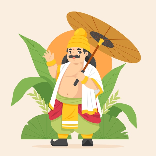 Vector ilustración de onam plana