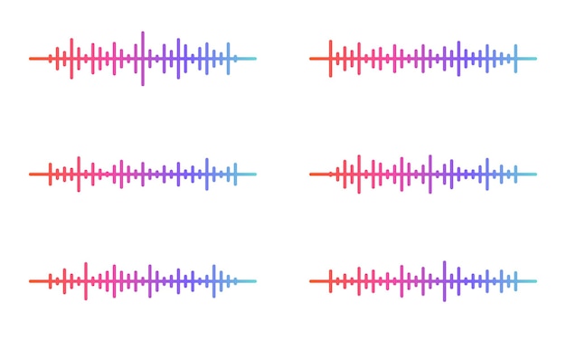 Vector ilustración de ondas de audio con gradiente