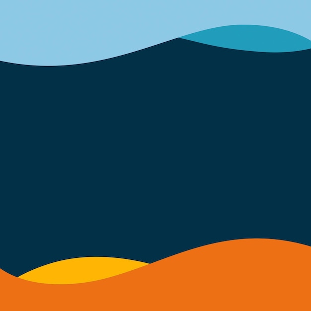 Ilustración de ondas vectoriales Marco de borde de fondo con combinación de colores sólidos para el poste cuadrado