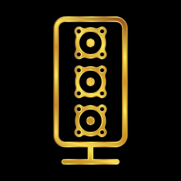 Ilustración de orador de color dorado