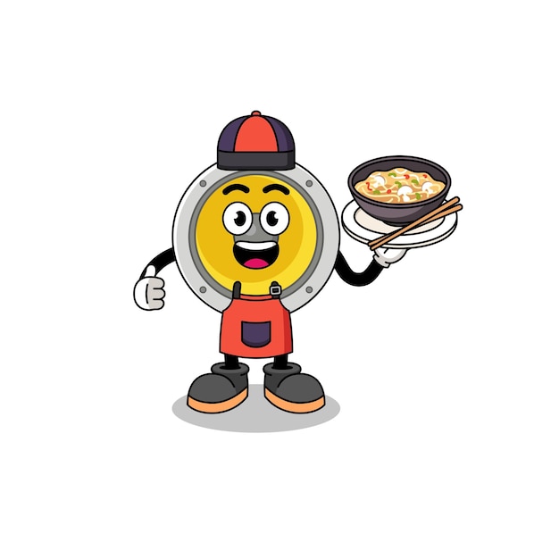 Ilustración del orador como chef asiático.