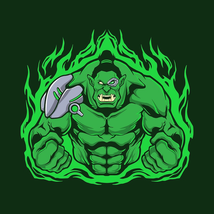 Vector ilustración de un orco con vector premium