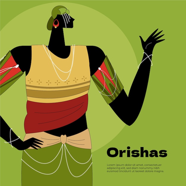 Vector ilustración de orishas dibujados a mano