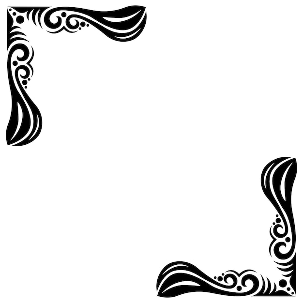 Ilustración ornamentada de la esquina de la frontera del océano