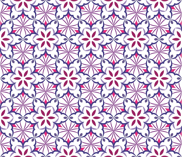 Ilustración de ornamento de fondo abstracto, patrones sin fisuras con flores