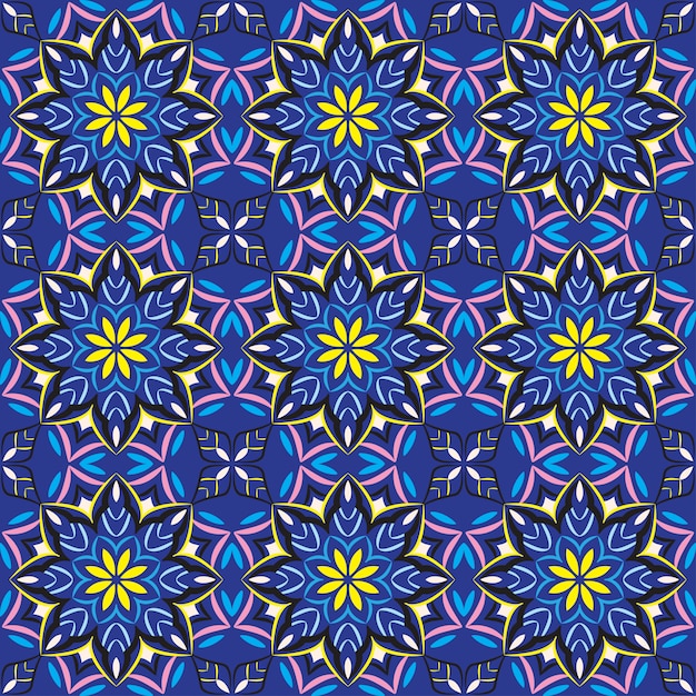 Ilustración de ornamento de fondo abstracto, patrones sin fisuras con flores