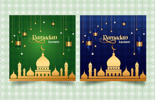 Ilustración de oro ramadán kareem bandera islámica