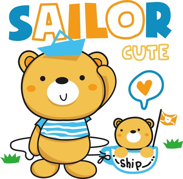 Ilustración de oso lindo dibujado a mano