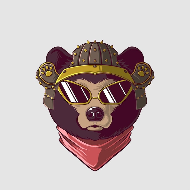 Ilustración de oso de miel en un estilo lindo