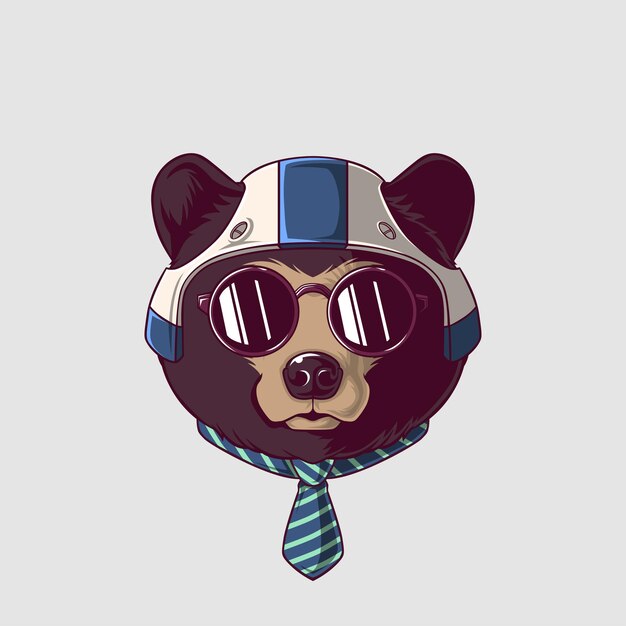 Ilustración de oso de miel en un estilo lindo