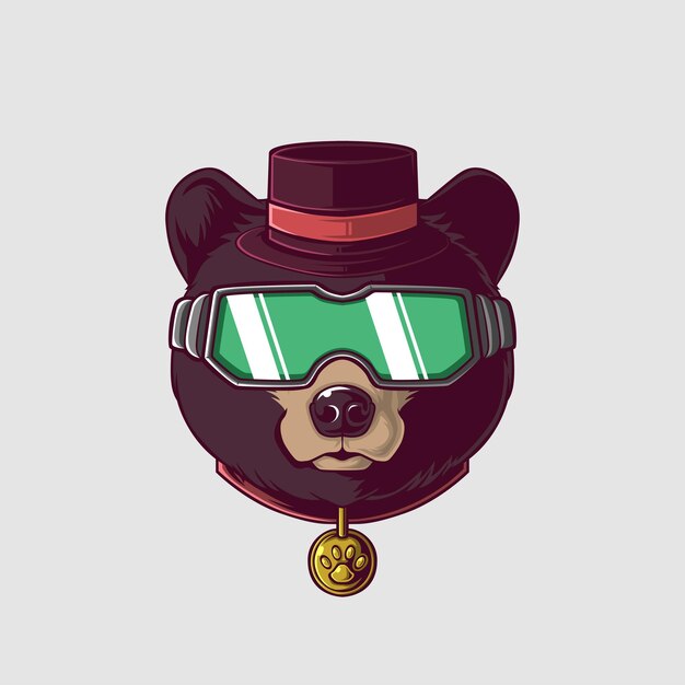 Vector ilustración de oso de miel en un estilo lindo