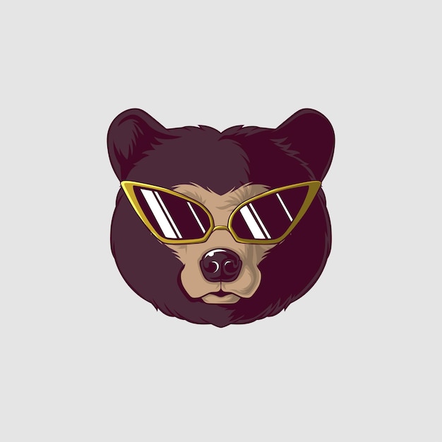 Vector ilustración de oso de miel en un estilo lindo