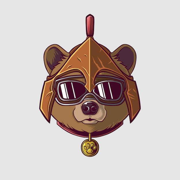 Ilustración del oso pardo en un estilo lindo