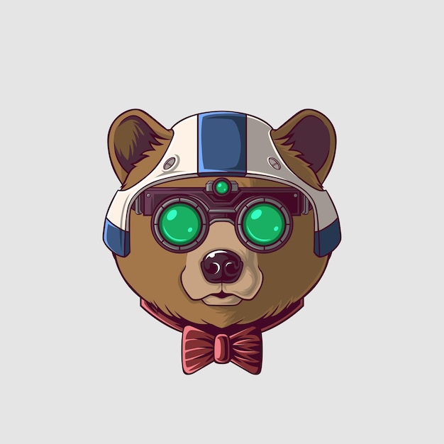 Ilustración del oso pardo en un estilo lindo