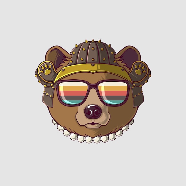 Ilustración del oso pardo en un estilo lindo