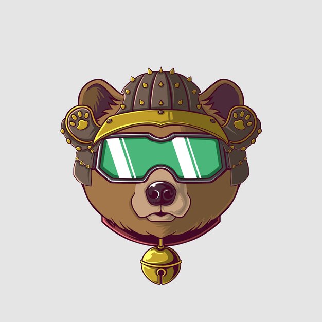 Ilustración del oso pardo en un estilo lindo