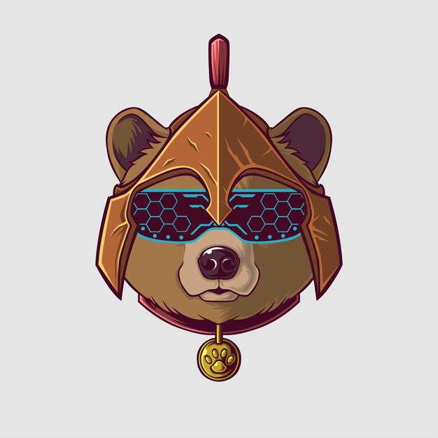 Ilustración del oso pardo en un estilo lindo