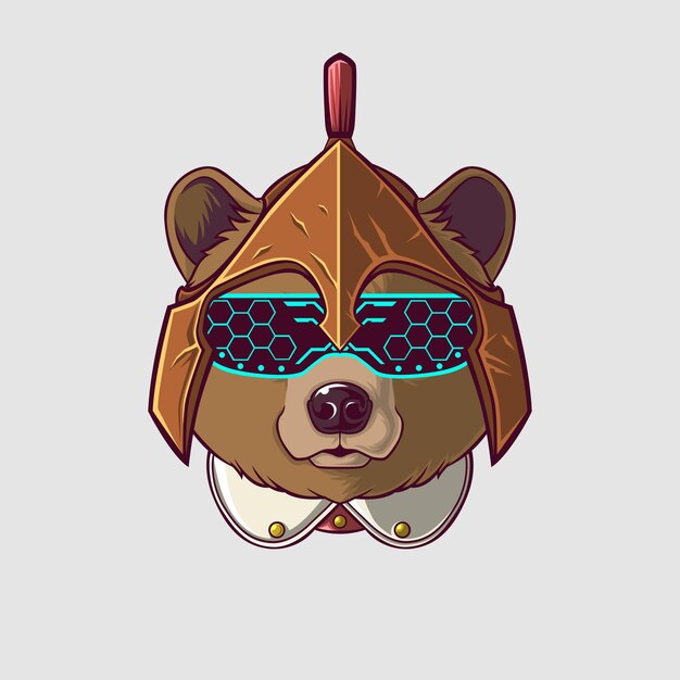 Ilustración del oso pardo en un estilo lindo