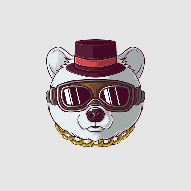 Ilustración del oso polar en un estilo lindo