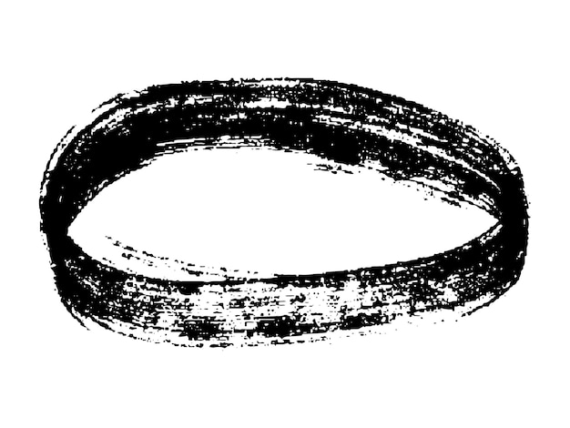 Ilustración ovalada resaltada dibujada a mano marco de marcador clipart círculo de garabatos de tinta elemento único