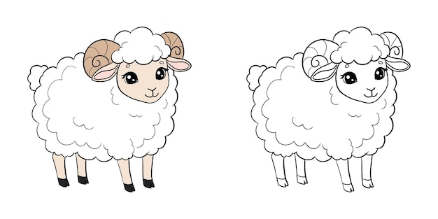 Ilustración de ovejas de dibujos animados