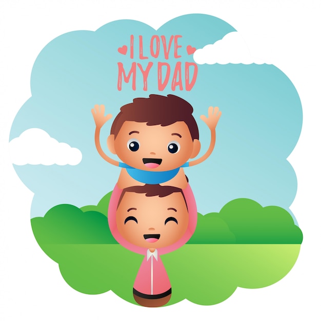 Ilustración de padre e hijo