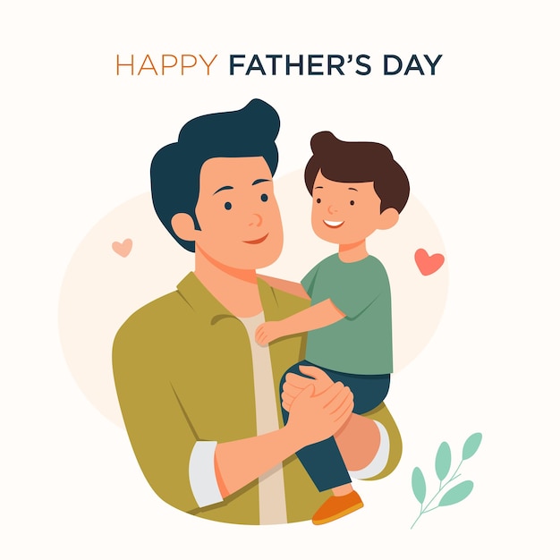 Ilustración de un padre sosteniendo una canción Feliz día del padre Ilustración del poster del día del padre