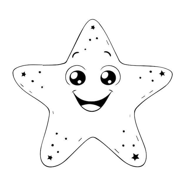 Ilustración de la página de colorear Estrella del Mar Páginas de colorear Vector.