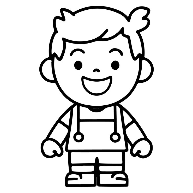 Vector ilustración de la página de dibujos animados de niño sonriente para niños