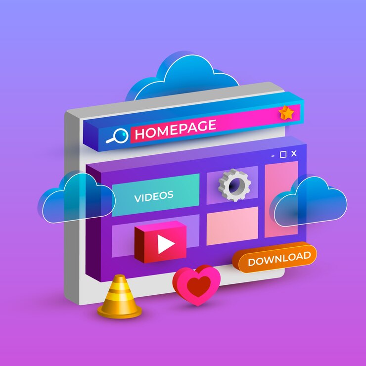 Vector ilustración de página de inicio creativa degradada