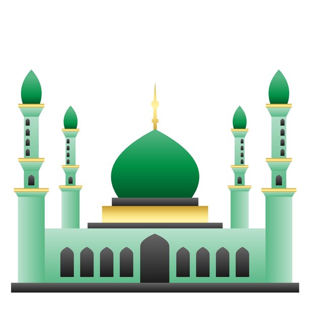 Ilustración del paisaje de la mezquita islámica
