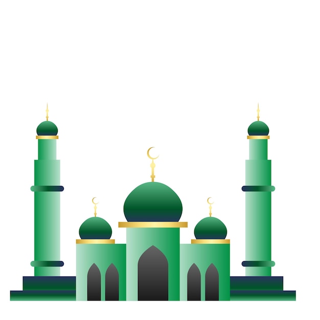 Ilustración del paisaje de la mezquita islámica