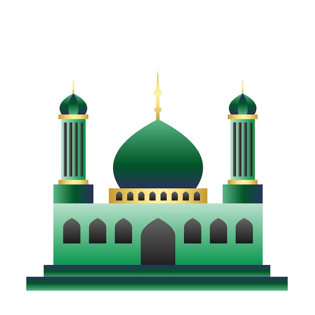 Ilustración del paisaje de la mezquita islámica
