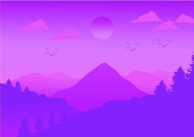 Ilustración de un paisaje natural
