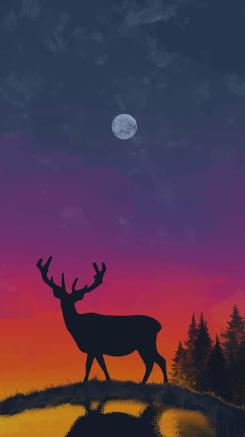 Vector una ilustración del paisaje de silueta.